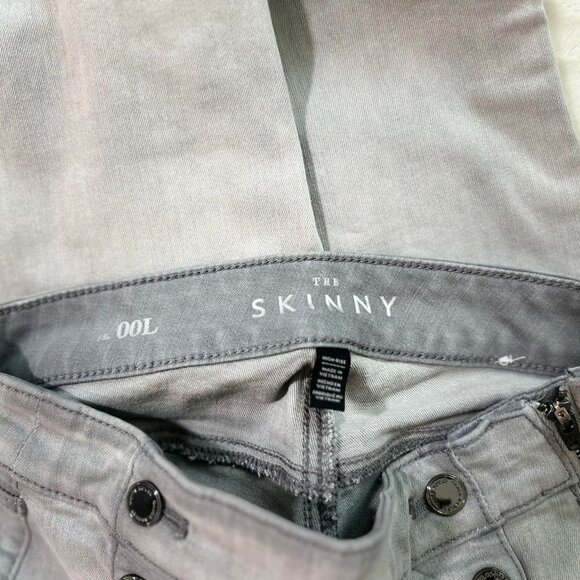 Women's WHBM "The Skinny" Grey Sailor Jeans with a side Zip and Faux Buttons - Picture 9 of 11